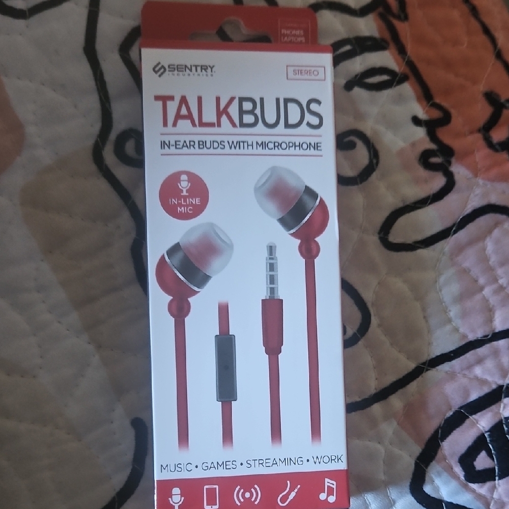 Sentry Red In-Ear Buds with Microphone